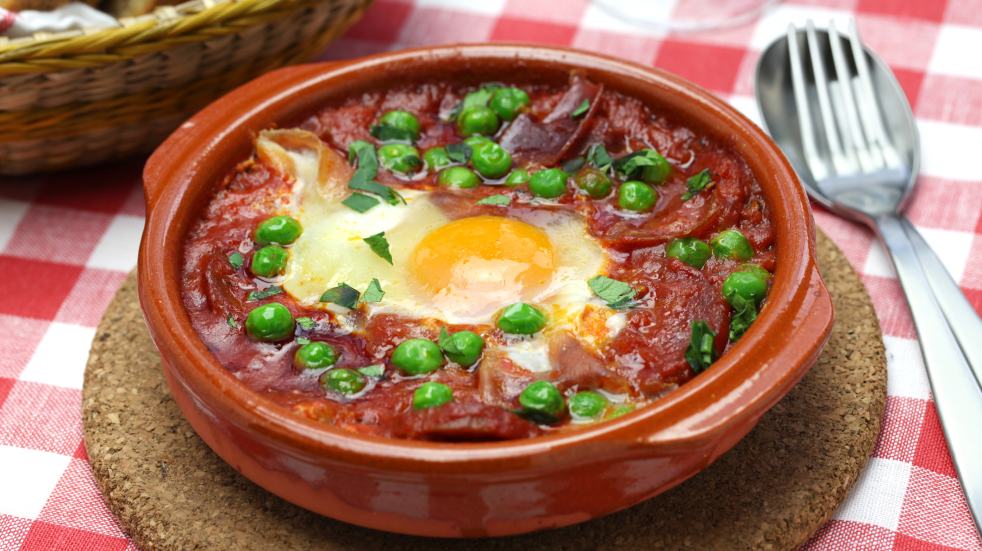 pea and broad bean shashuka